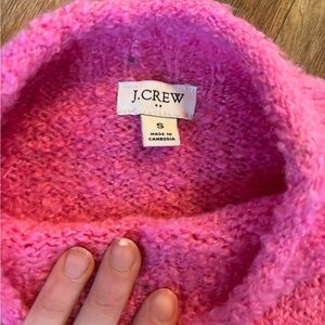 J. Crew Pink Bouclé Turtleneck Sweater